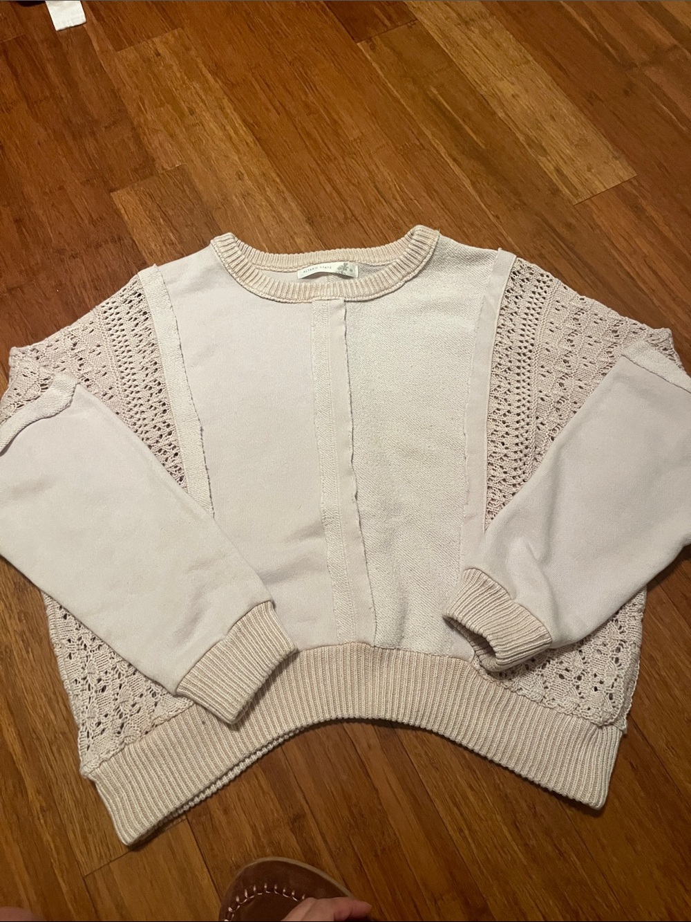 Altar’d state Women’s Cream Knit Pullover Sweater